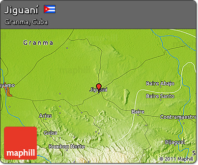 Physical 3D Map of Jiguaní