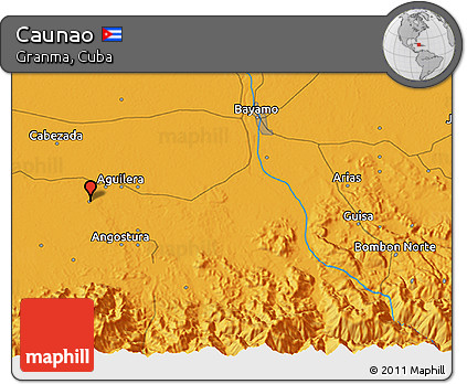 Political 3D Map of Caunao