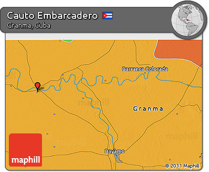 Political 3D Map of Cauto Embarcadero