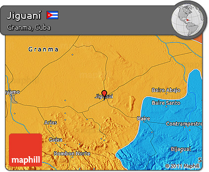 Political 3D Map of Jiguaní