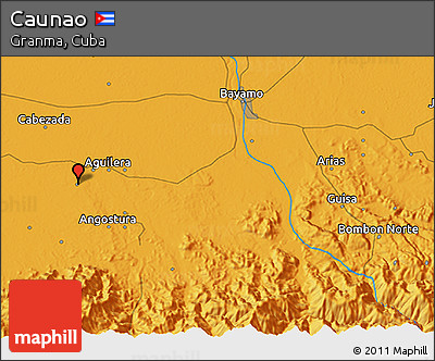 Political 3D Map of Caunao