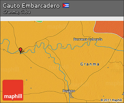Political 3D Map of Cauto Embarcadero