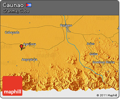 Political 3D Map of Caunao