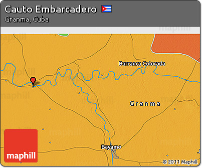 Political 3D Map of Cauto Embarcadero