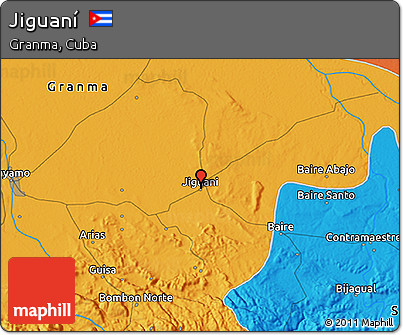 Political 3D Map of Jiguaní