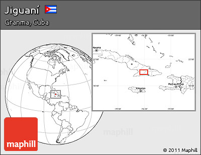 Blank Location Map of Jiguaní