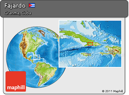 Physical Location Map of Fajardo