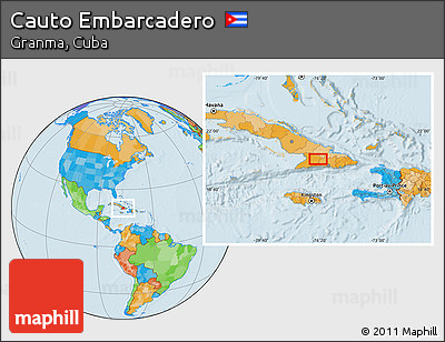 Political Location Map of Cauto Embarcadero