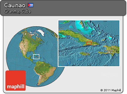 Satellite Location Map of Caunao