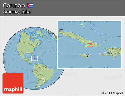 Savanna Style Location Map of Caunao