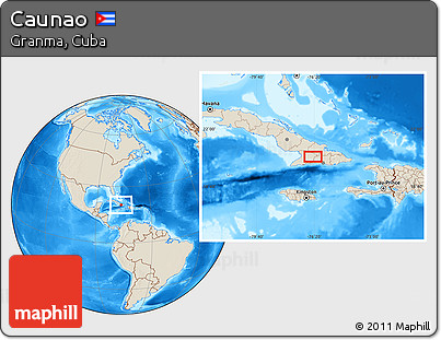 Shaded Relief Location Map of Caunao
