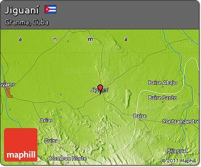 Physical Map of Jiguaní