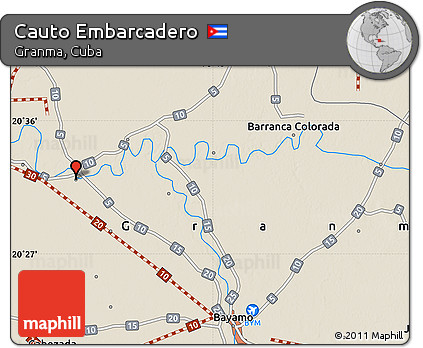 Shaded Relief Map of Cauto Embarcadero