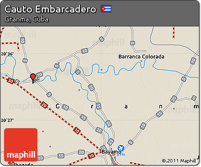 Shaded Relief Map of Cauto Embarcadero