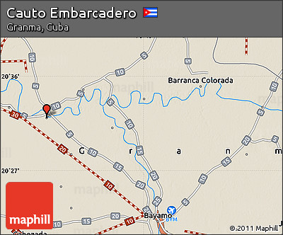 Shaded Relief Map of Cauto Embarcadero