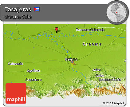 Physical Panoramic Map of Tasajeras
