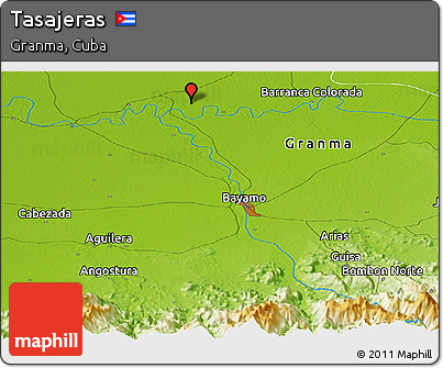 Physical Panoramic Map of Tasajeras