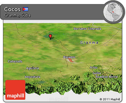 Satellite Panoramic Map of Cocos