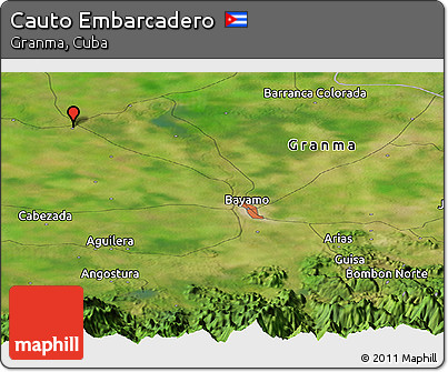 Satellite Panoramic Map of Cauto Embarcadero