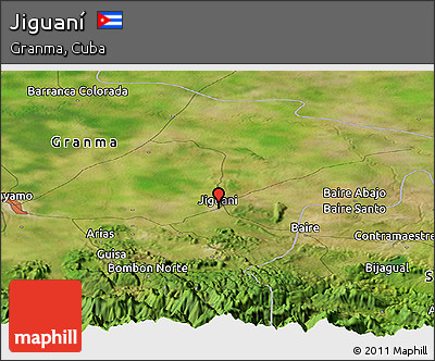 Satellite Panoramic Map of Jiguaní