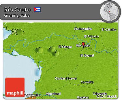 Physical 3D Map of Río Cauto