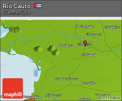Physical 3D Map of Río Cauto