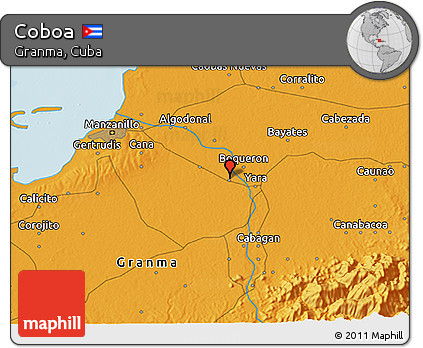 Political 3D Map of Coboa