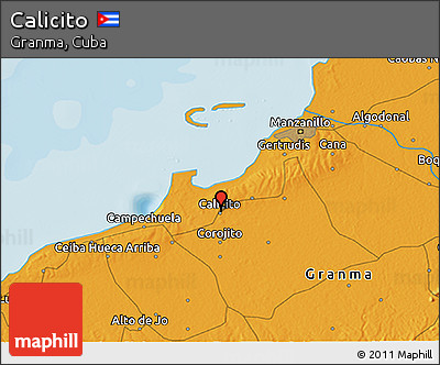 Political 3D Map of Calicito