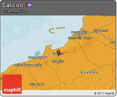 Political 3D Map of Calicito