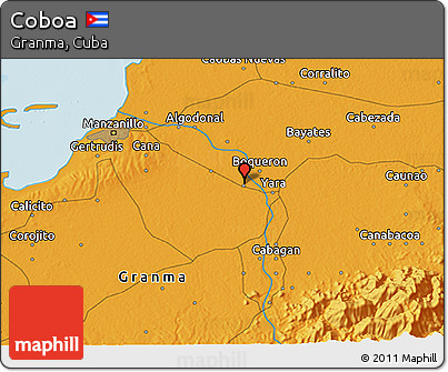 Political 3D Map of Coboa