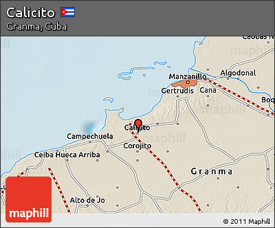 Shaded Relief 3D Map of Calicito