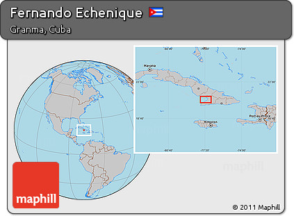 Gray Location Map of Fernando Echenique