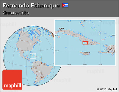 Gray Location Map of Fernando Echenique