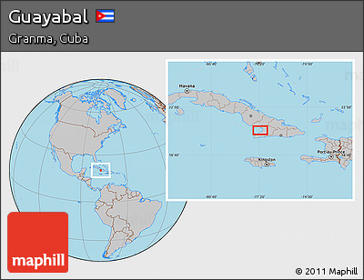 Gray Location Map of Guayabal