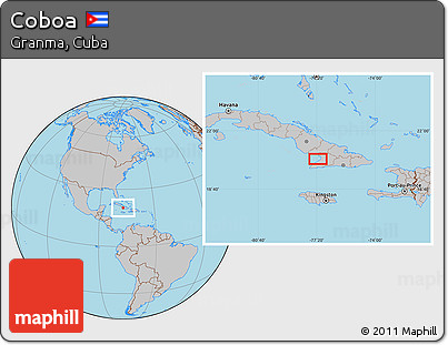 Gray Location Map of Coboa