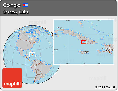 Gray Location Map of Congo