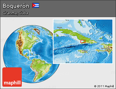 Physical Location Map of Boquerón