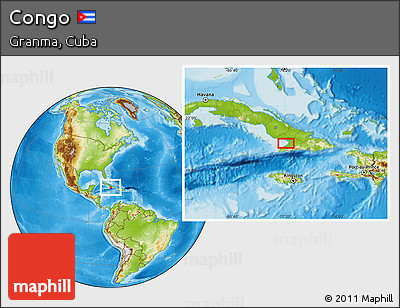 Physical Location Map of Congo
