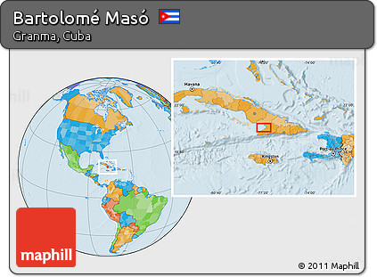 Political Location Map of Bartolomé Masó