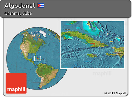 Satellite Location Map of Algodonal
