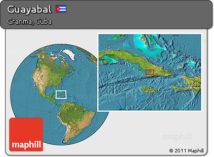 Satellite Location Map of Guayabal