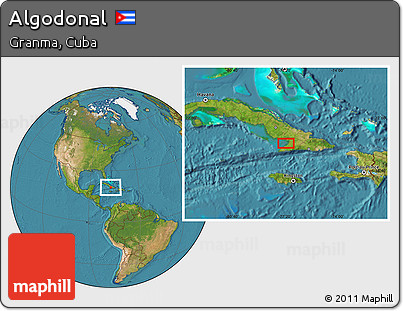 Satellite Location Map of Algodonal