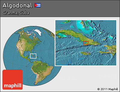 Satellite Location Map of Algodonal