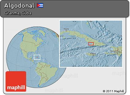 Savanna Style Location Map of Algodonal, hill shading
