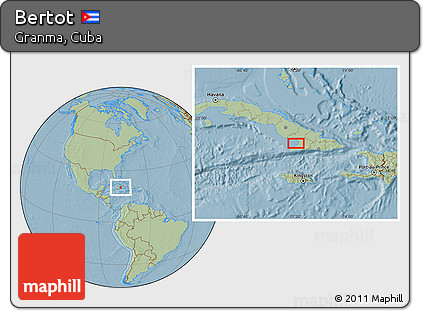 Savanna Style Location Map of Bertot, hill shading