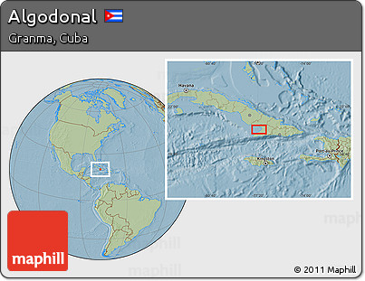 Savanna Style Location Map of Algodonal, hill shading
