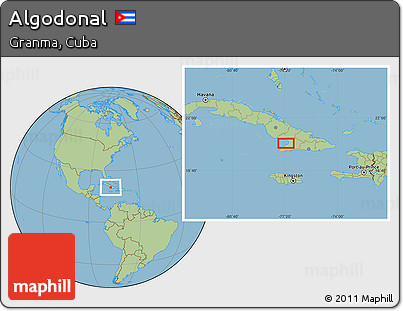 Savanna Style Location Map of Algodonal