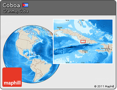 Shaded Relief Location Map of Coboa