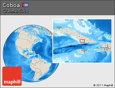 Shaded Relief Location Map of Coboa