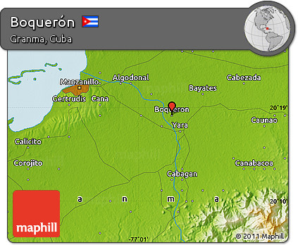 Physical Map of Boquerón